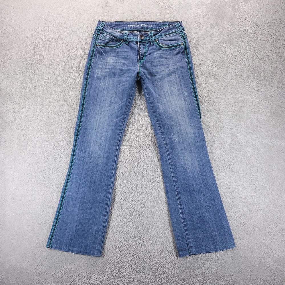 Cowgirl Tuff Jeans Womens 28 Blue Low Rise Bootcut‎ Embroidered Stretch Western